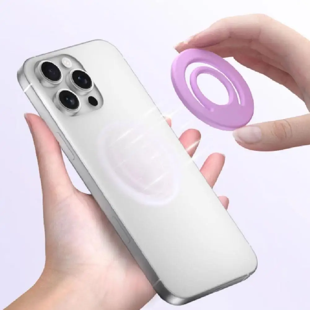 Magnetic Holder for iPhone, Silicone Phone Stand Sticker with Strong Magnetic Universal Back Sticker Mount, Grip