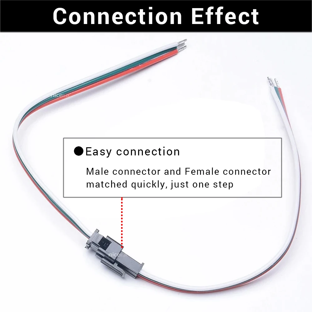 3Pin złącze LED męski/żeński JST SM 3 wtyk pinowy kabel przewód przyłączeniowy do taśmy Led sterownik lampy zacisk szybkie połączenie