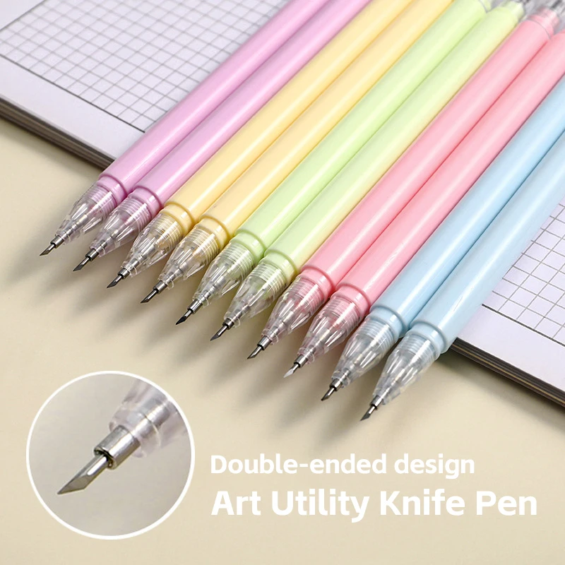 Double-ended Art Utility Knife Pen Knife Writing Sticker Scrapbooking Cutting Dual-Purpose DIY  Hand Account Tool Craft Supplies