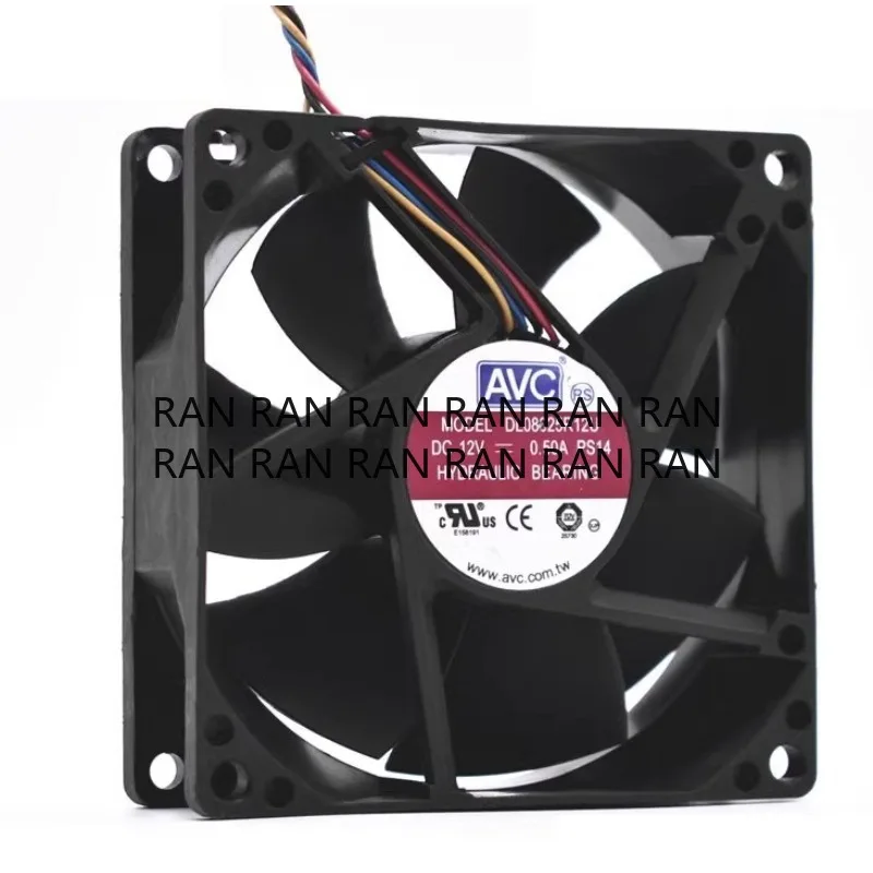 

New CPU Fan for AVC DS08025R12U 12V 0.35A 0.5A 0.7A 8025 8cm Chassis Fan PWM Speed Regulation Cooling Fan 80*80*25MM