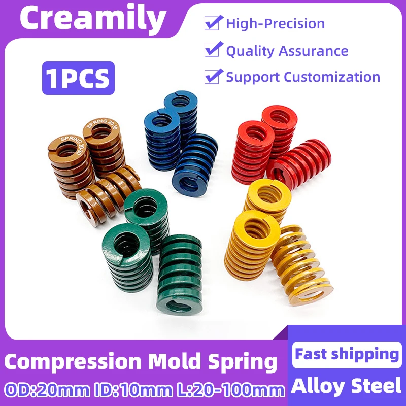 Creamily 1PCS Die Springs Spiral Stamping Compression Mould Spring OD20mm ID10mm L20-100mm For Rear Trunk Tailgate Support Tools