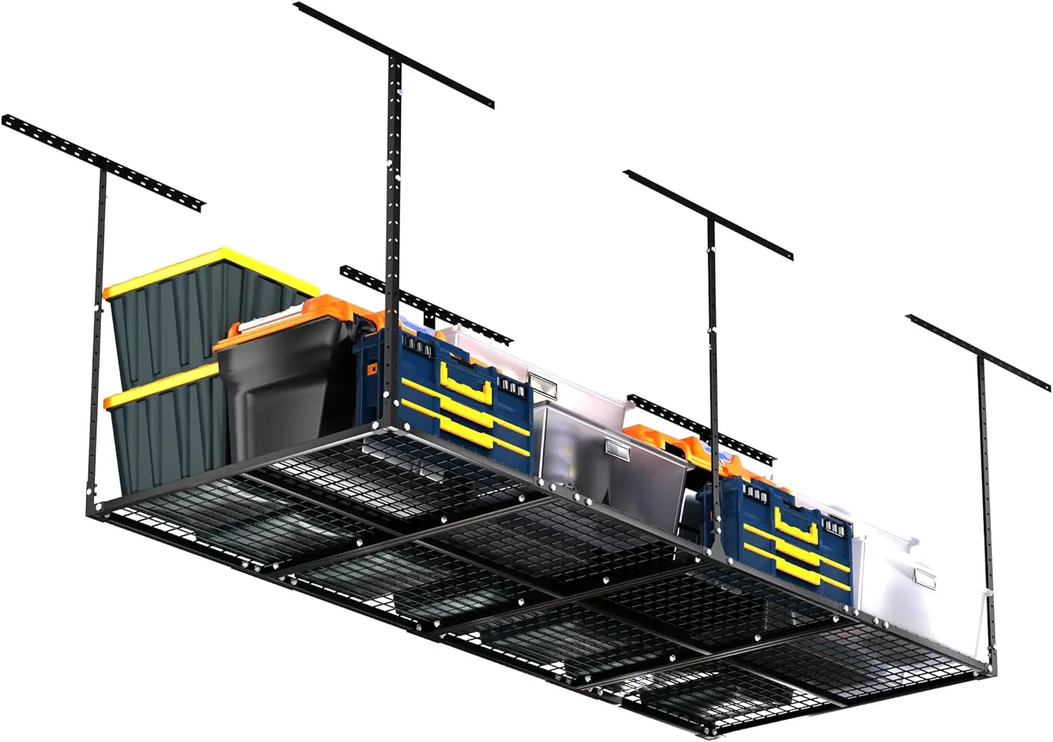 

3 X 8Ft Overhead Garage Storage Ra, Adjustable Ceiling Storage Ras, Garage Shelving Heavy Duty Storage Organizer System, 600Lbs