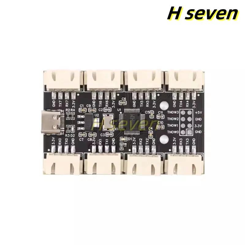 YR-6008/6018 USB to 8-Channel TTL/RS232 Serial Port Module CH348 Multi-channel UART Expansion Board/Typec to 8 UART Hubs