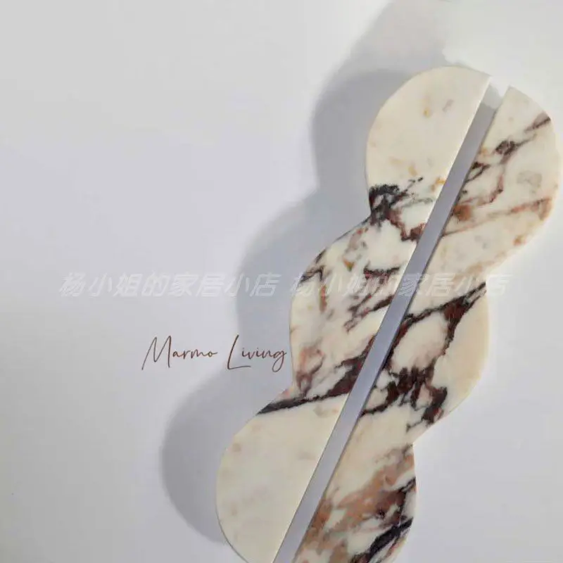 

Italy Calacatta Violet Marble Door Handle Creative Minimalist Luxury Wardrobe Cabinet Pulls