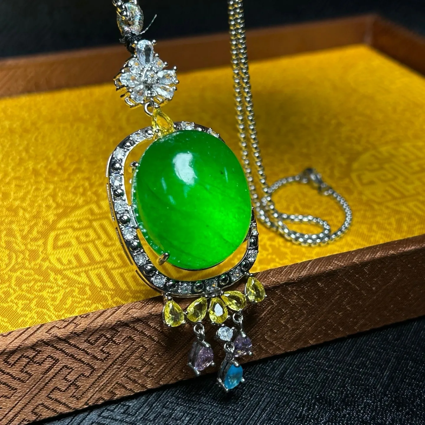 Real natural high Ice Green Jade Jadeite amulet Pendant&Necklaces