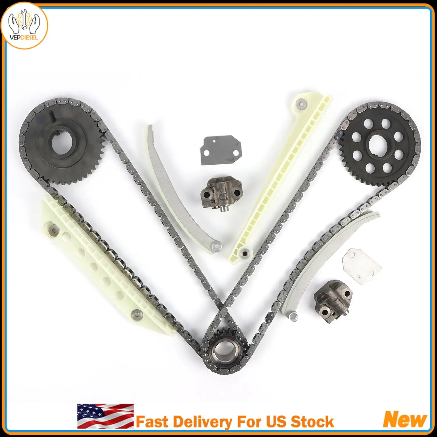 

90387SG Timing Chain Kit Gear Crank Sprocket Tensioners Guide Rails F8AZ-6256-AA XL3Z-6306-AA For Ford F-150 Crown Mercury 4.6L