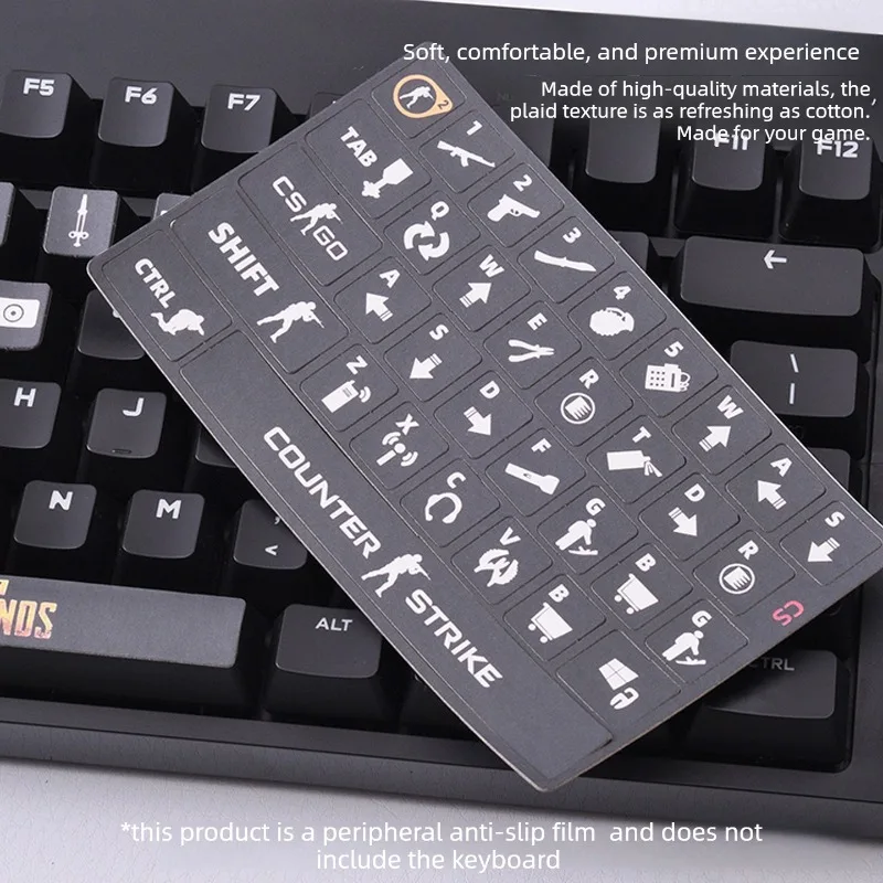 Universal Anti-Slip Sweat-Absorbent Stickers for Logitech G610 Keyboard – Faux Suede PU Texture Protective Film for Gaming