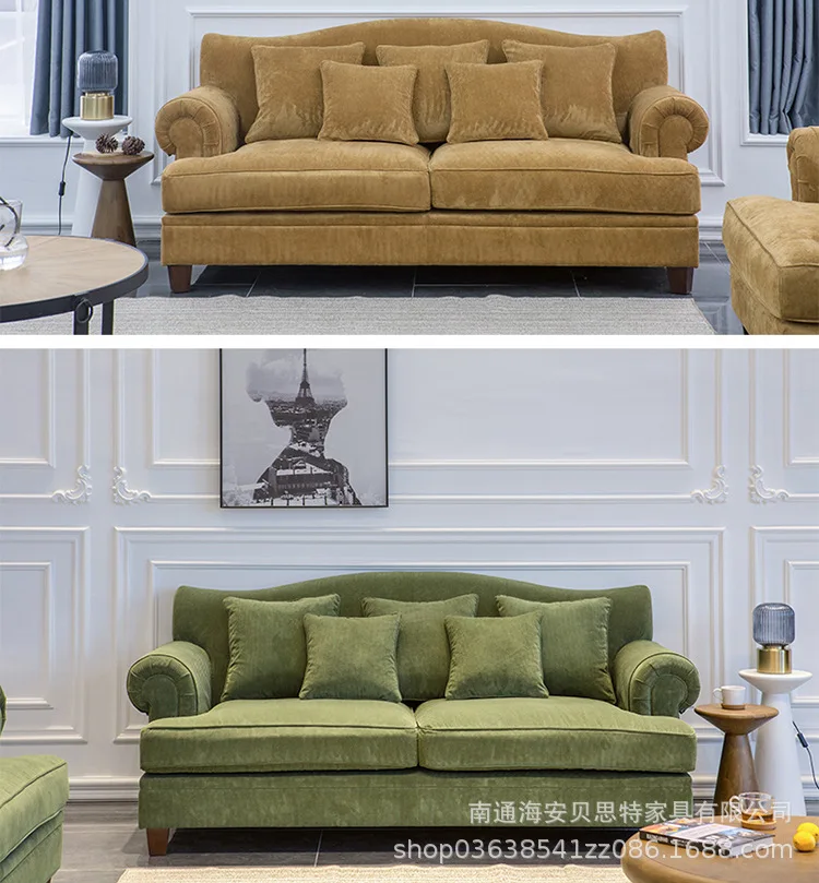 Divano in tessuto per piccoli appartamenti, moderno divano per soggiorno in velluto a coste, divano per hotel di lusso leggero