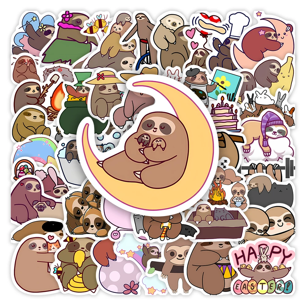 

Cartoon Sloth Animal Stickers Cute DIY Kids Toys Gift Waterproof Decal for Laptop Phone Luggage Notebook Water Cup Decorative