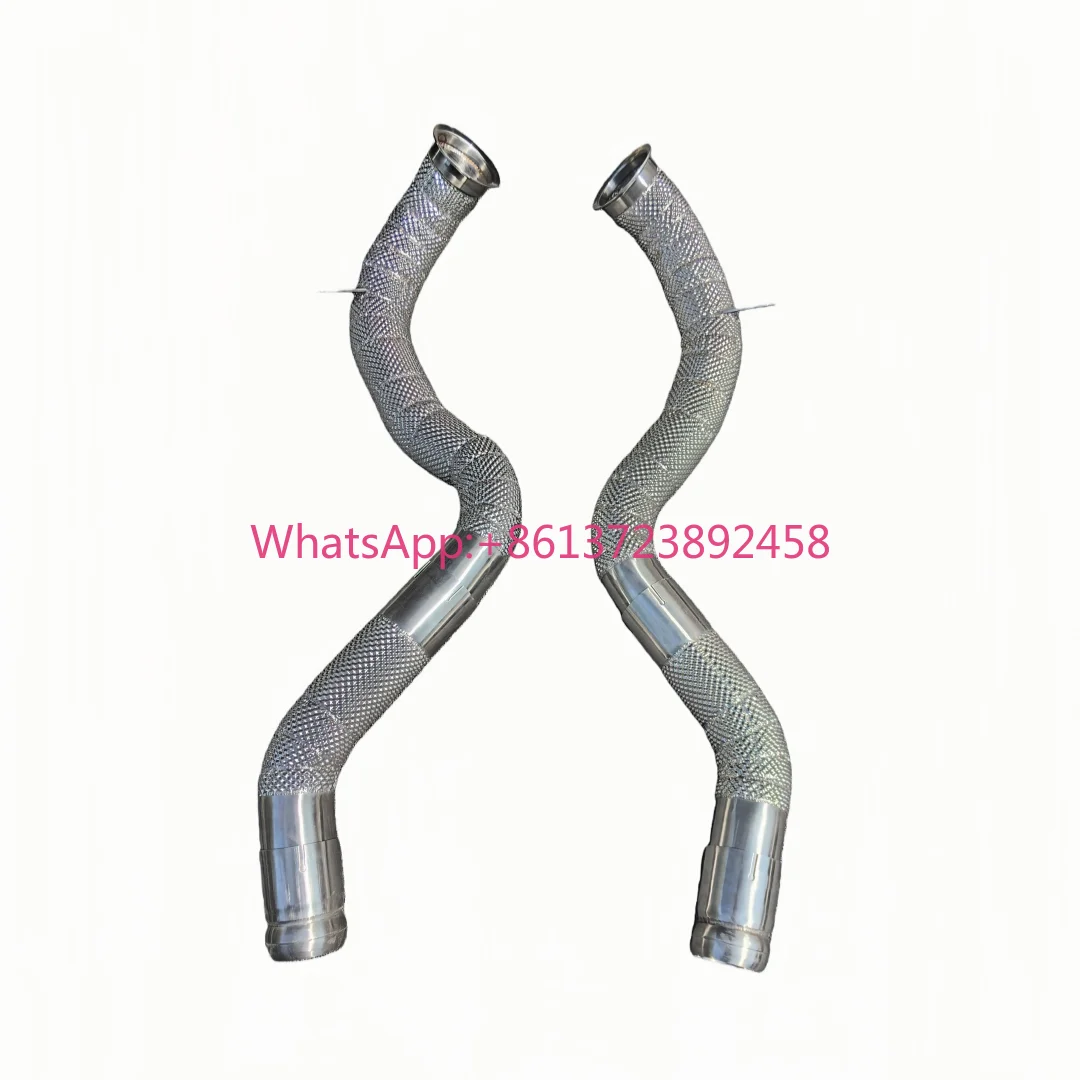 For DEX High Flow Stainless Steel Exhaust Downpipe for 2015-2018 Mercedes-Benz  AMG C63/C63S W205 4.0T