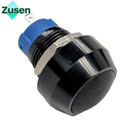 Zusen 12mm On/Off Black Alumina Oxidation 1NO Latching Micro Switch Push Button Switch IP65(ZS12B-10Z/J/A)