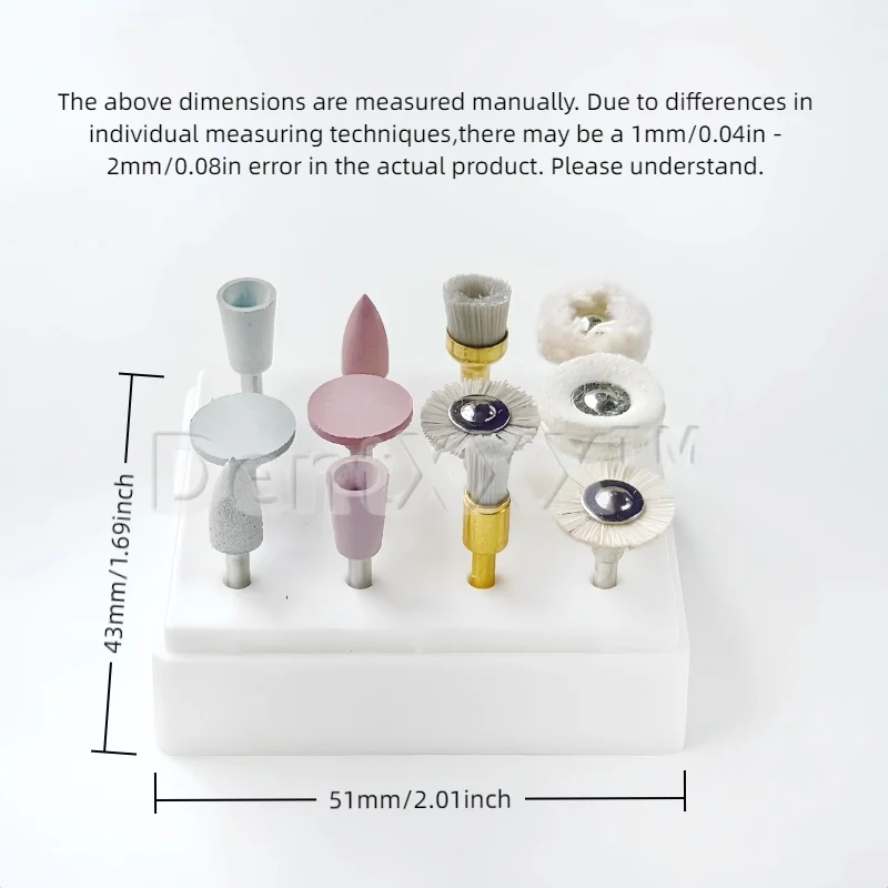 12Pcs Composite Polishing Ra Kit, Low-Speed Tools, 2.35mm Shank Diameter Silicone Polishing Brush, Polishing and Grinding Heads