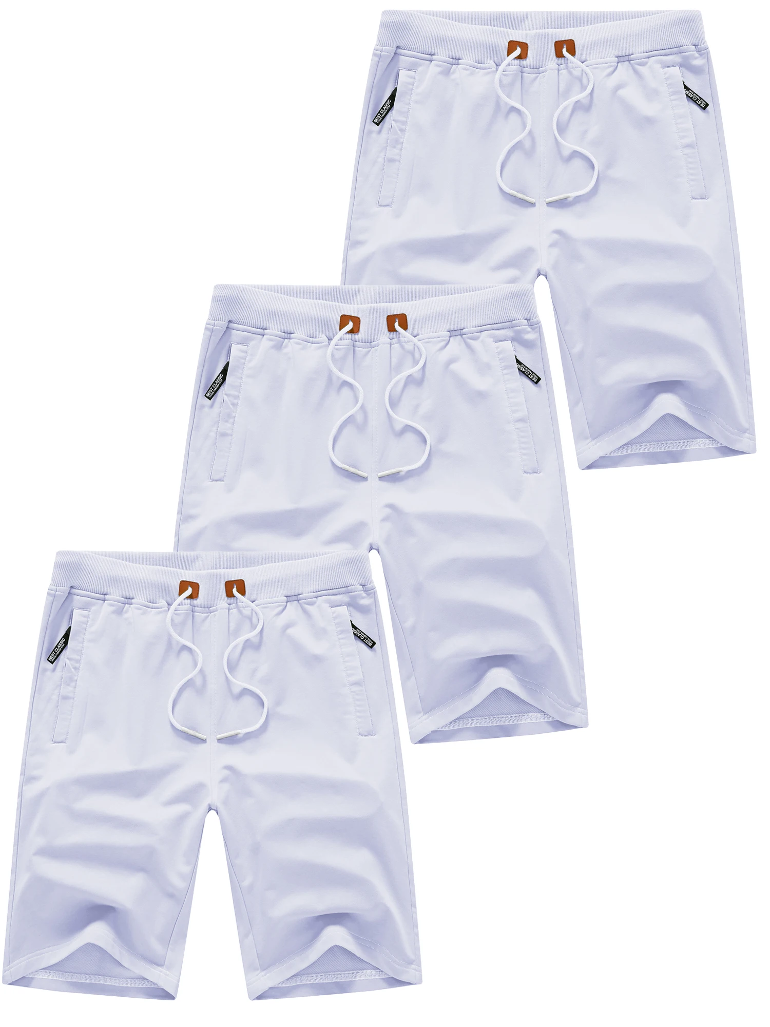 3er-Pack Herren-Baumwollshorts mit Kordelzug, Bequeme Passform, Schlanke Elastische Sportshorts, Lässige Laufshorts, Trendige Jogginghosen, Herrenbekleidung – Detail 1