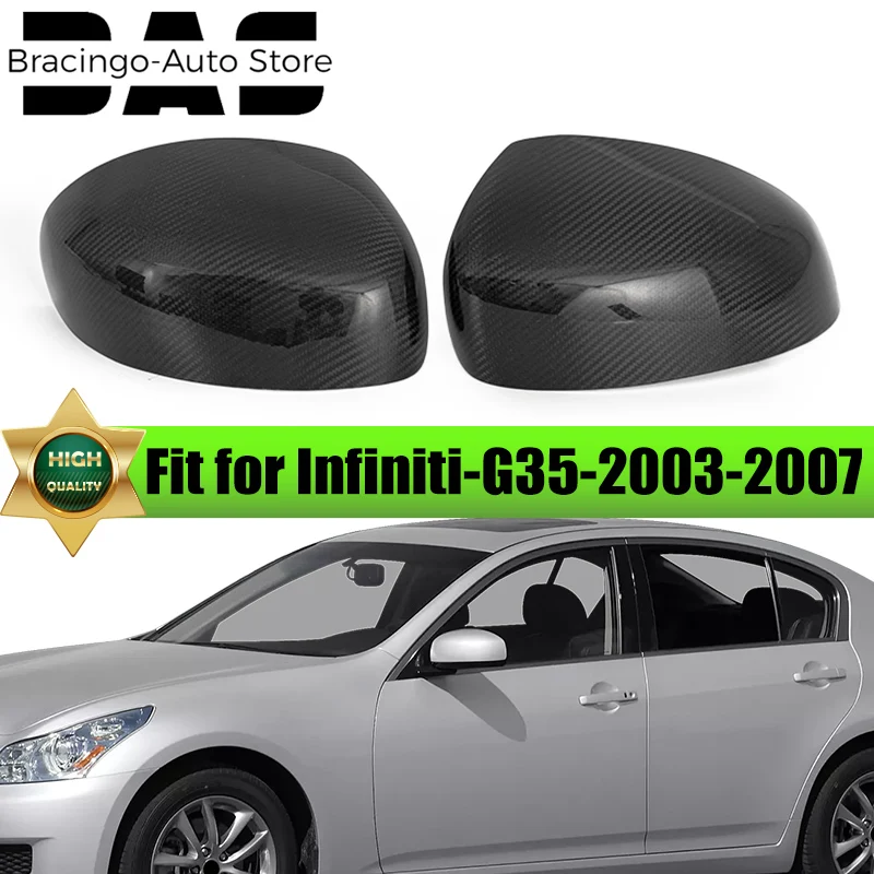 FIT FOR INFINITI G35 2003-2007 SEDAN CARBON FIBER JDM DIRECT ADD-ON MIRROR COVER ACCESSORIES