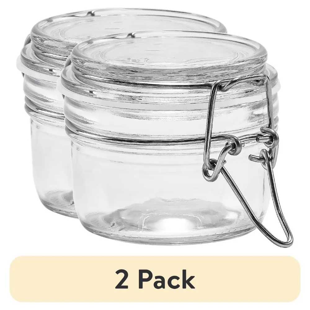 Airtight Glass Food Storage Jars Set of Two
