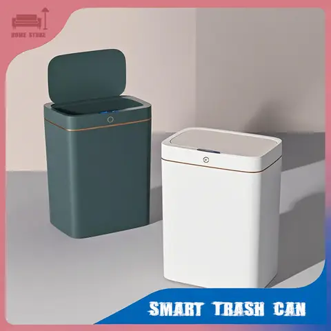 방수 스마트 쓰레기통 비접촉식 좁은 센서 쓰레기통 주방 욕실 뚜껑이 있는 자동 쓰레기통 가정 용품