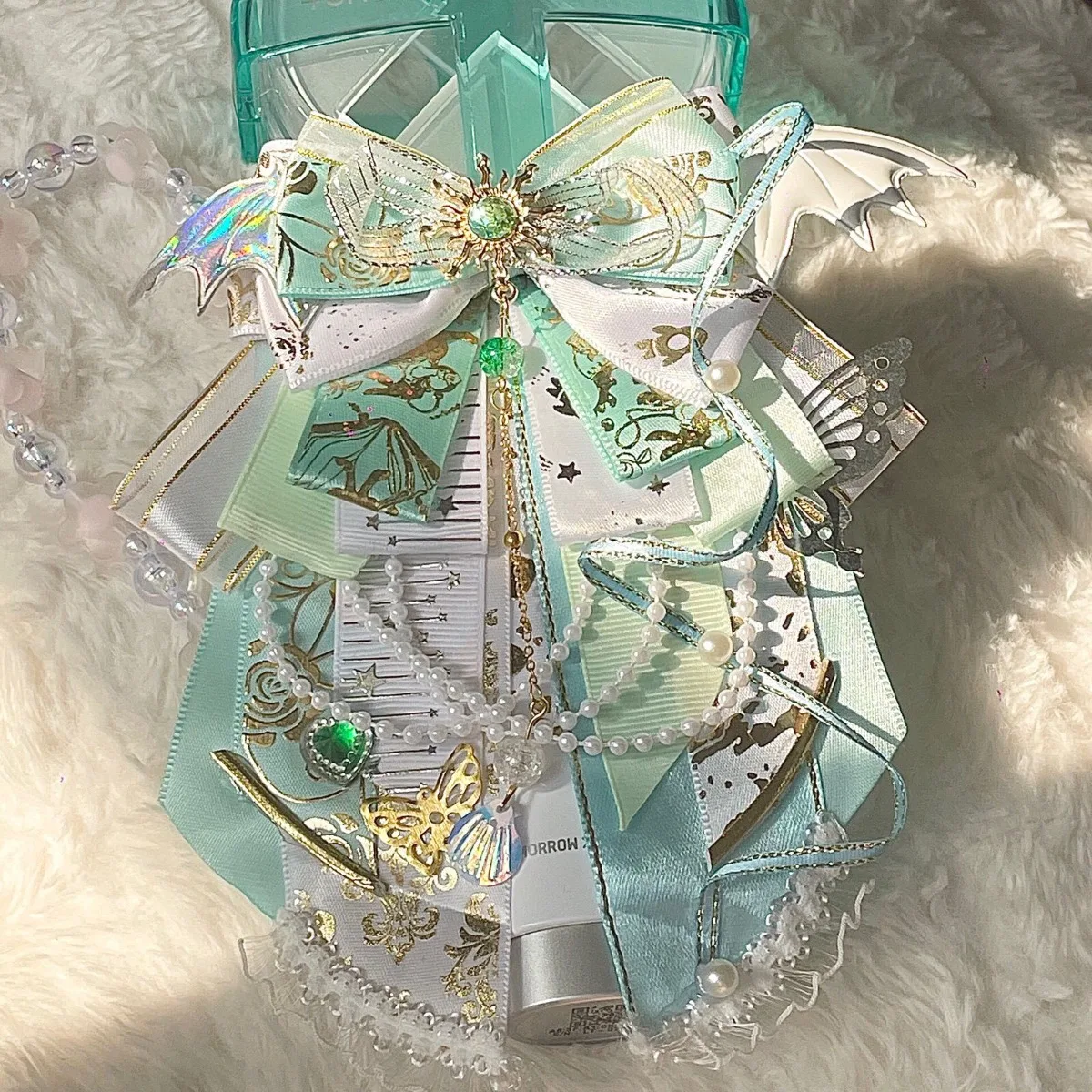 Modna Dziewczyna Lolita Muszka Luksusowa Broszka z Cyrkoniami Anime Podpórka do Koszulki Sukienki Kołnierzyka Kwiat Ręcznie Robione Akcesoria