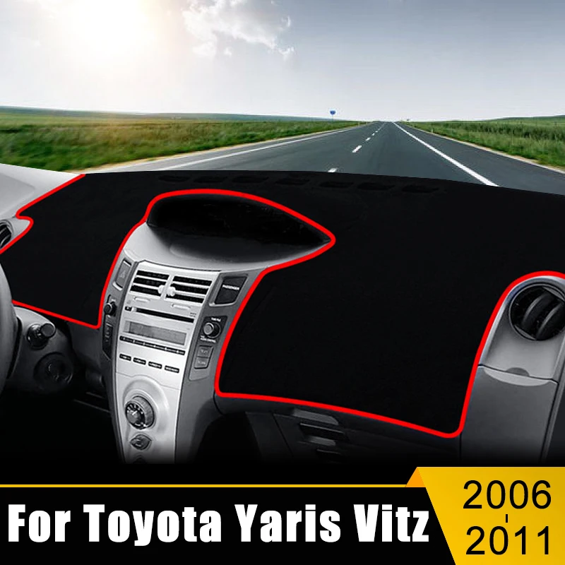 Car Dashboard Cover Avoid Light Sun Shade Pad Anti-UV Carpets Non-Slip Mats For Toyota Yaris Vitz 2006 2007 2008 2009 2010 2011