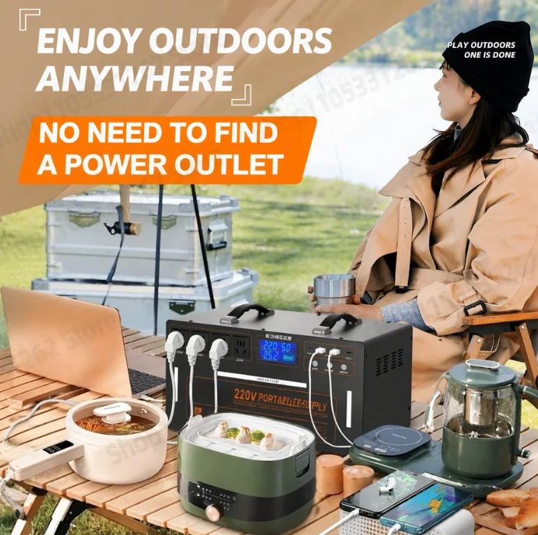 5200wh 300W Portable Power Station 220V Pure Sine Wave  Solar Generator for Camping Emergency Backup