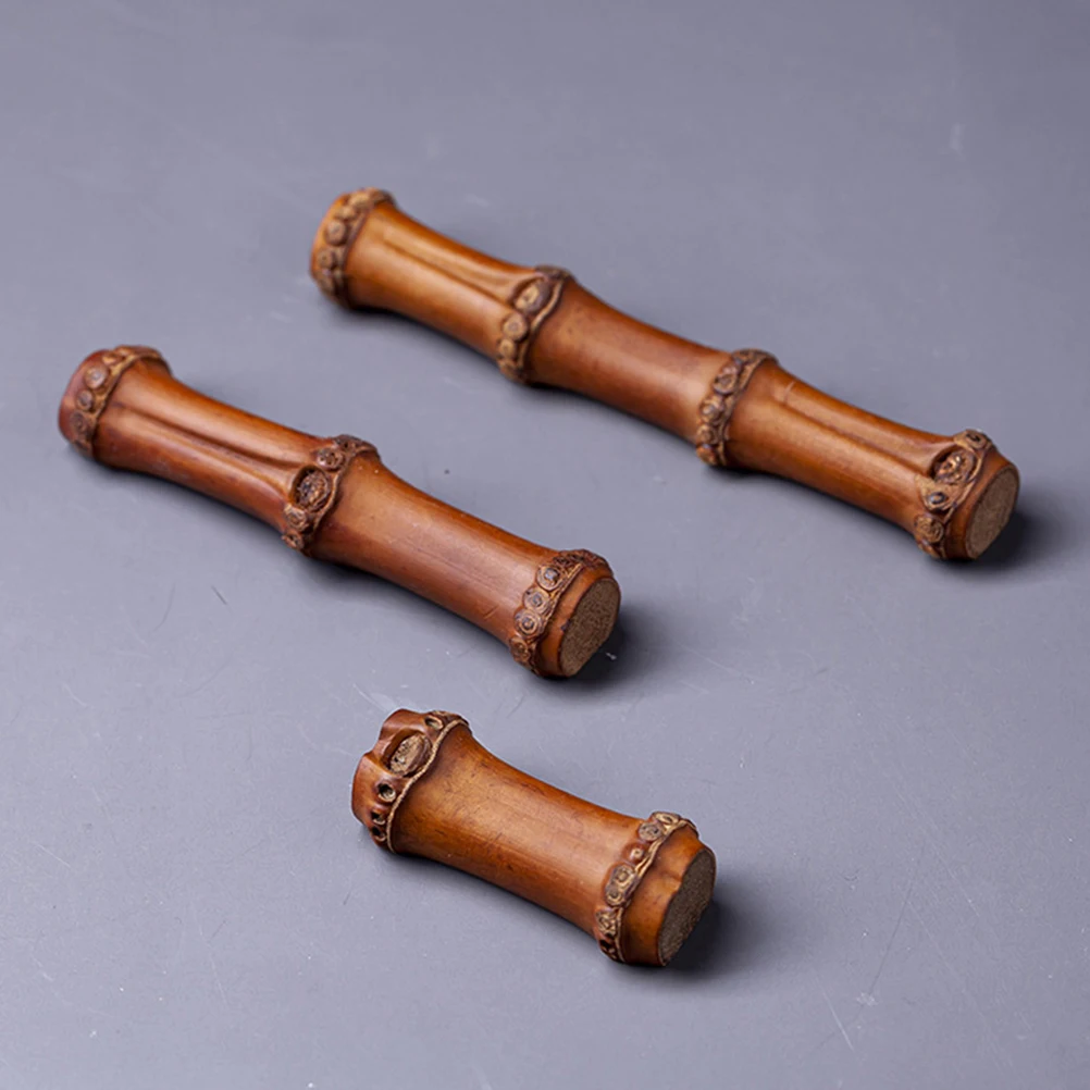 

4pcs Bamboo Weaving Calligraphy Pen Holders Vintage Camellia Pillow Brush Storage Desk ganizer Retro Style Small Pen Mountain