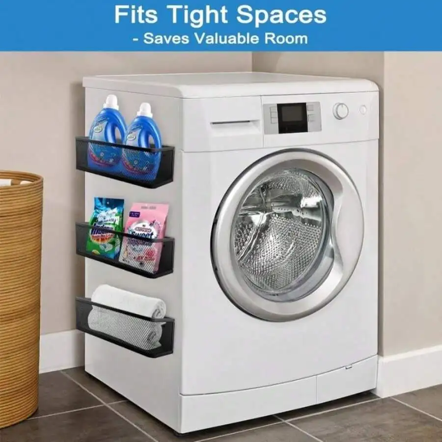 

Picowe Magnetic Laundry Organizer, Large Magnet Basket For Laundry Room,16.5lb Capacity Magnetic Shelf For Washer /Dryer,