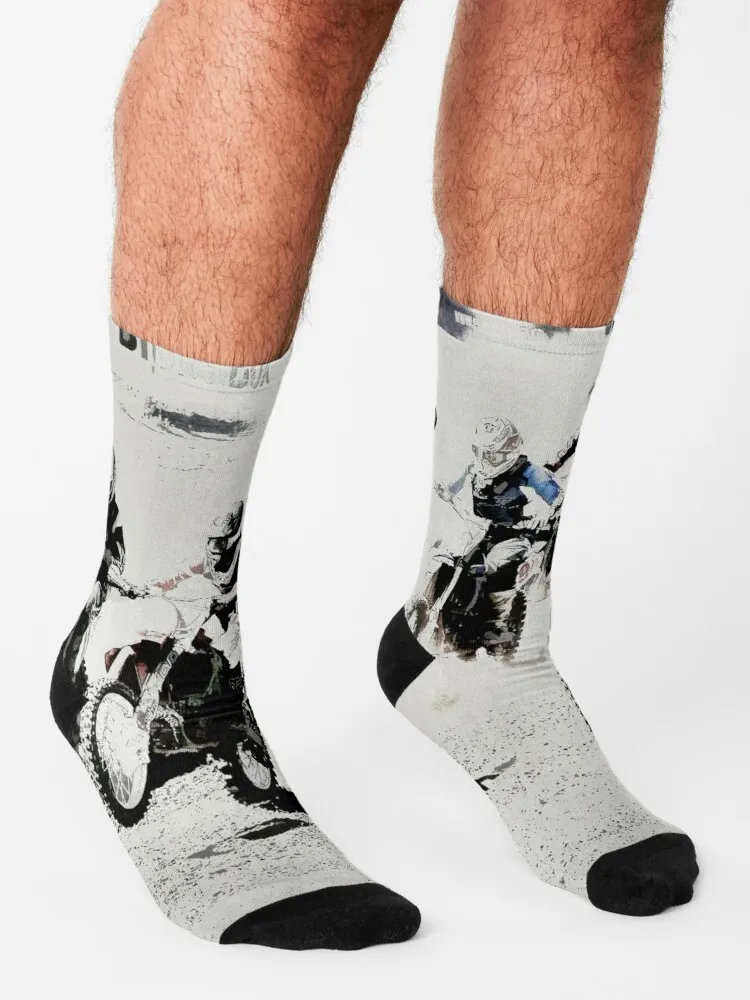 The Race is On- Motocross Racers Socks Cute Socks Nordic Socks Winter Man Sock