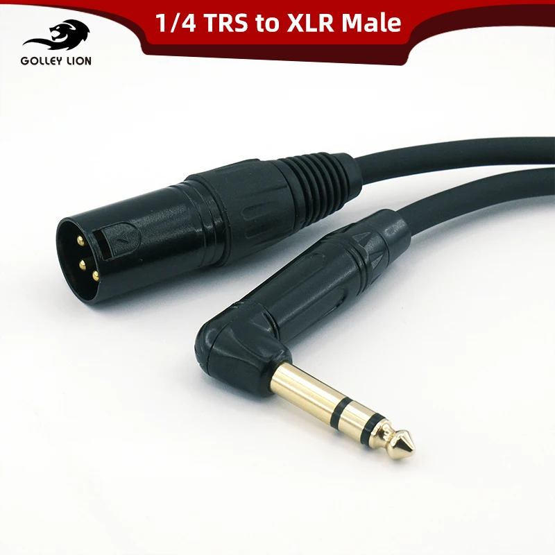 6.35mm TRS Male to XLR Male Cable TRS Gold Coated Adapter Connection to XLR Interface Microphone preamplifier Cable Home Studio