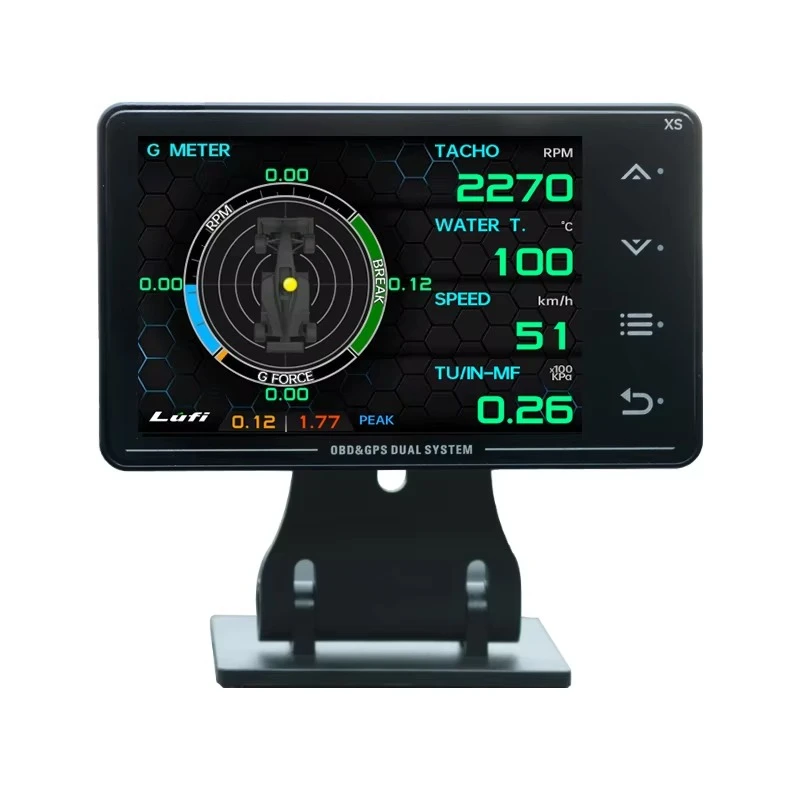 XS Display OBD+GPS HUD Car Multi-function Gauge Water&Oil Temp Turbocharged Oil Pressure Head-up Display