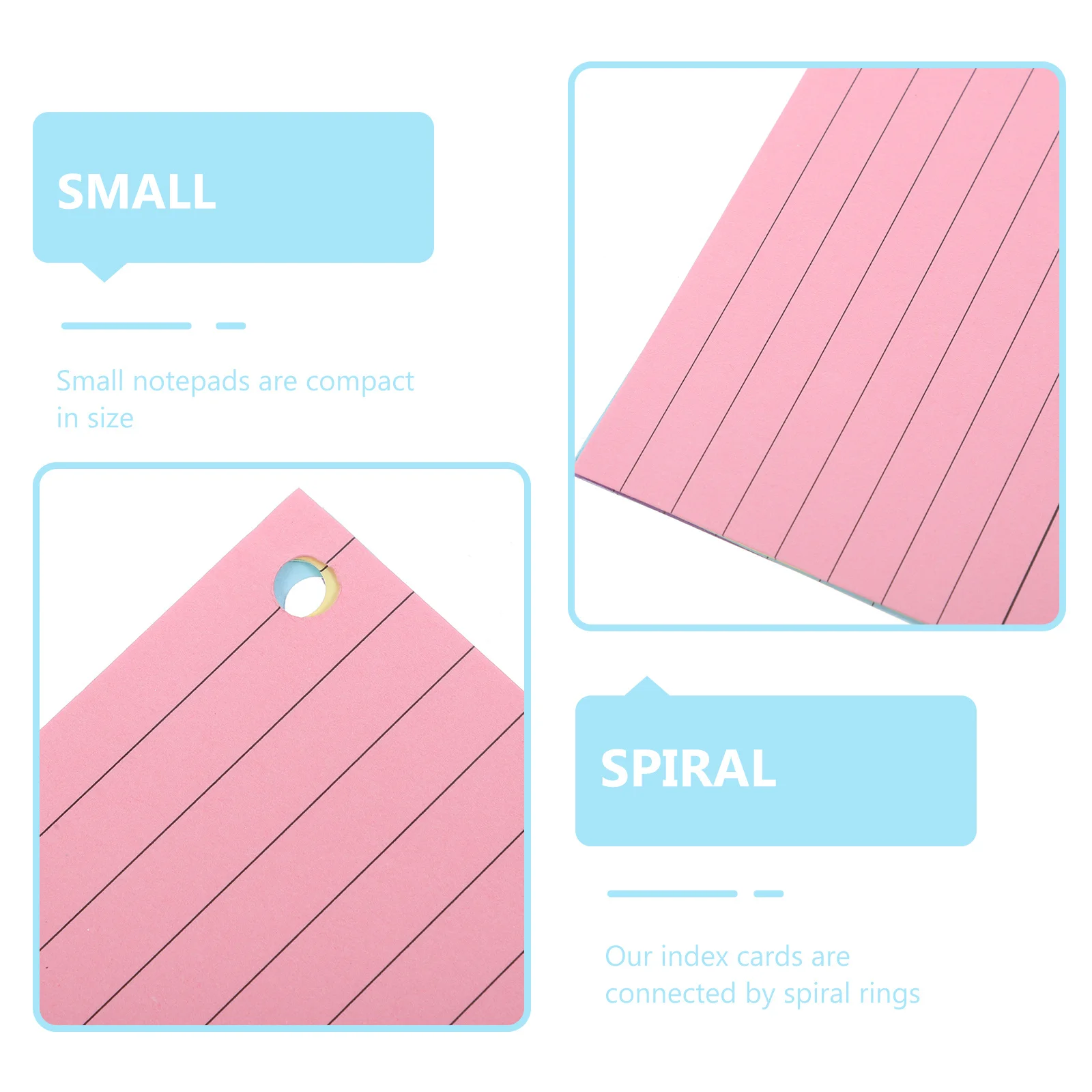 

1Set Spiral Bound Small Notepads Index Cards Portable Lined Note Pads for Study Notes Inspiration Students Teachers