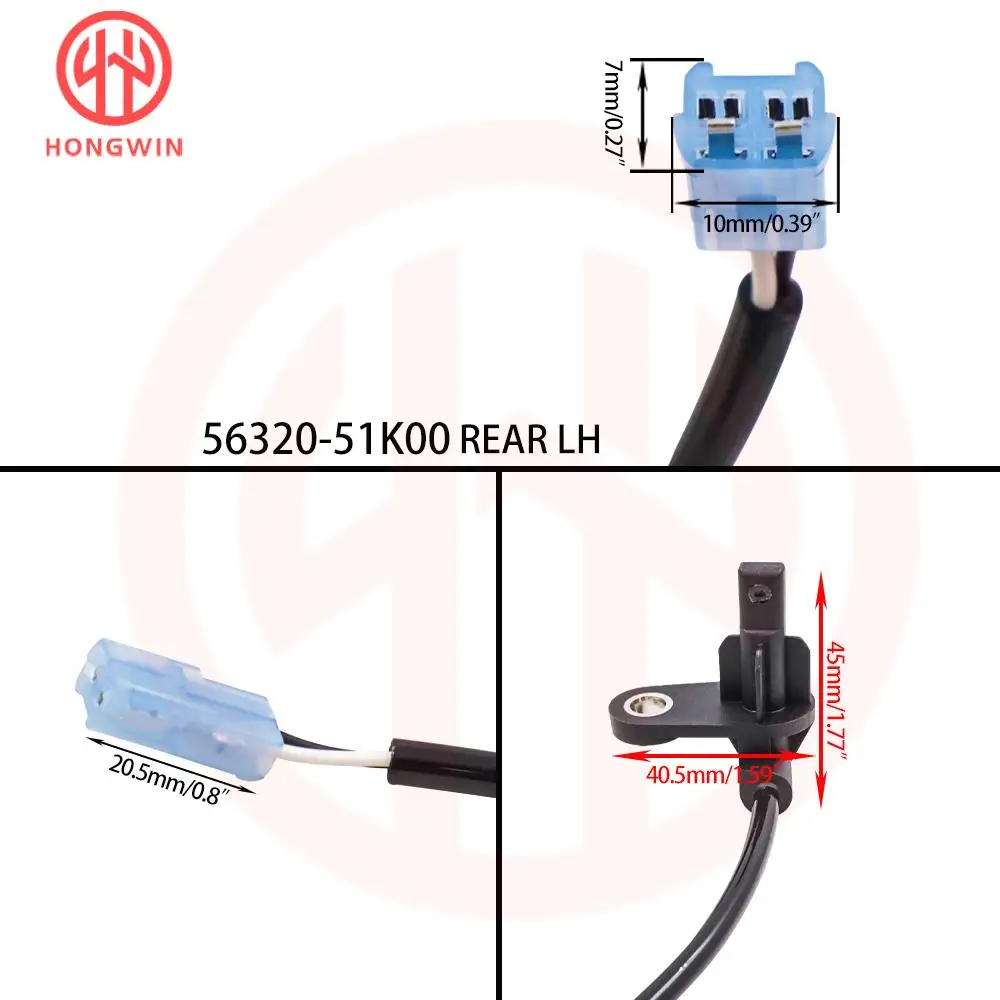 56320-51K00 Posteriore Destra Sinistra ABS Sensore di Velocità 56310-51K00 Per Suzuki Splash xb22s Swift Za01s OPEL AGILA VAUXHALL AGILA
