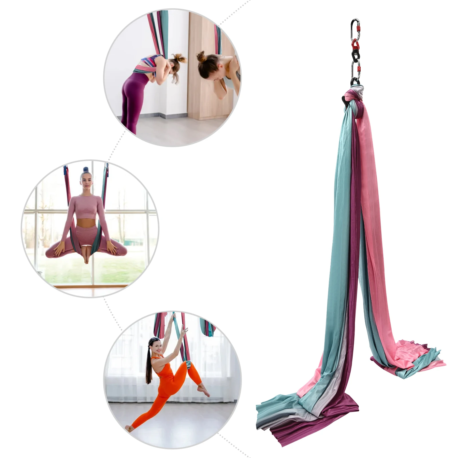 5M Aerial Yoga Practice Polyester Strap Hammock Leg Splits Practice Elastic Hanging Yoga Belt Stretch Flexible Yoga Fitness