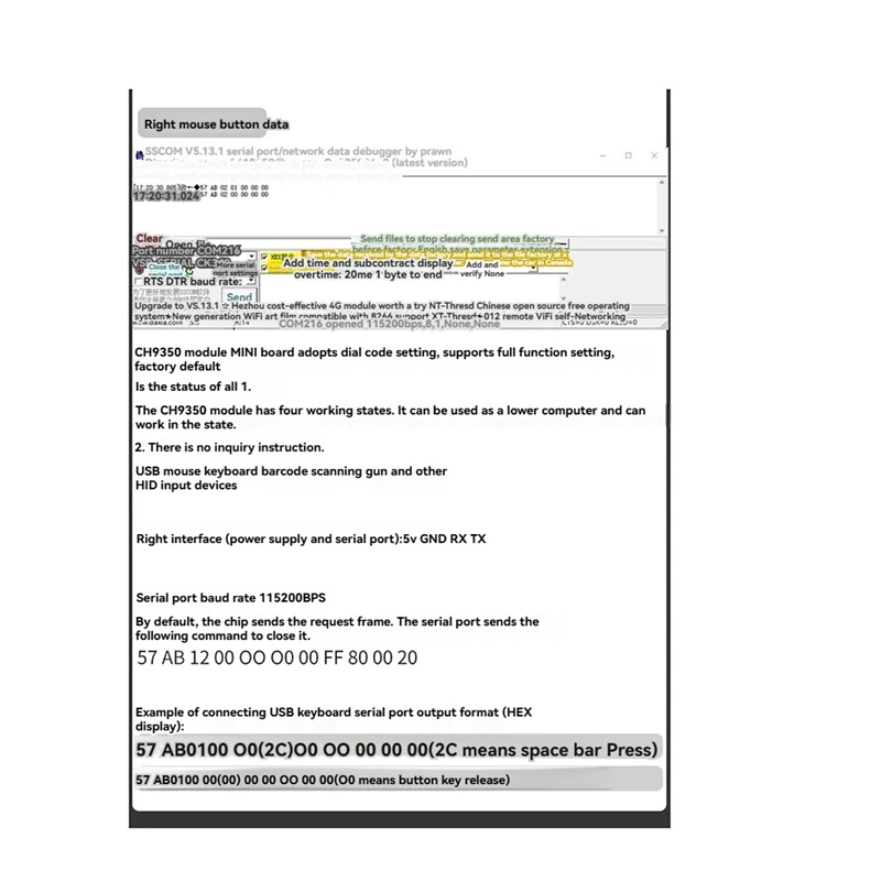 Clavier et souris Tech HID vers port série, numérisation de clavier virtuel vers port série USB, 12Mbps, Ch9350