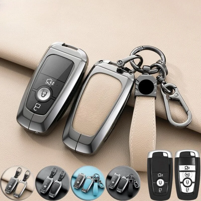 

A+ Zinc Alloy TPU Leather Car Key Case Cover For Lincoln Corsair Nautilus Aviator