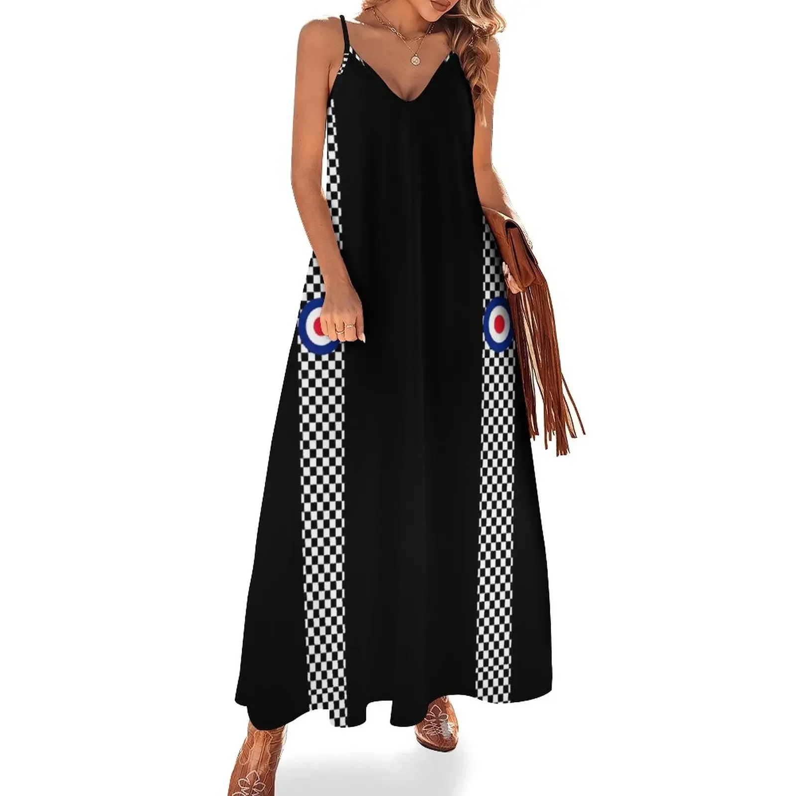 

Classic Target Roundel Racing Checkers Sleeveless Dress dress party night Woman dresses Dress