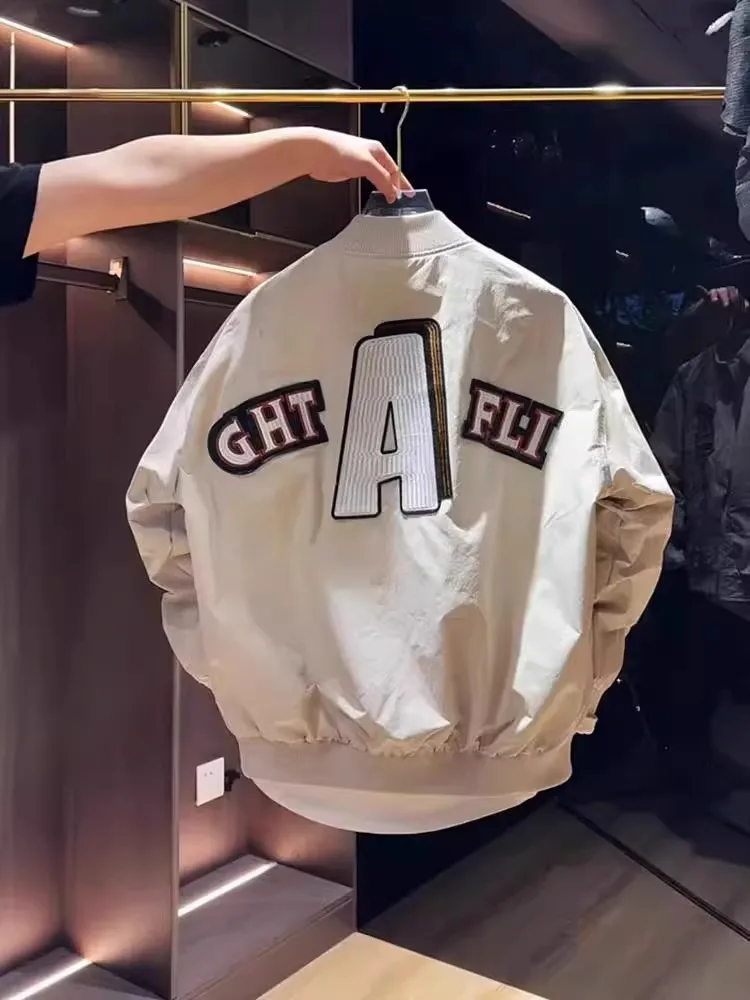 

Модный мужской воротник-стойка с американской буквой и вышивкой Jaet, высококачественная бейсбольная стойка, подходящая на молнии, Po...