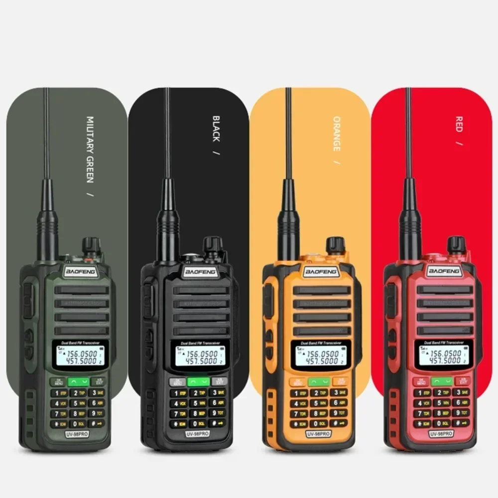 Imagem -03 - Baofeng-walkie Talkie de Longo Alcance Impermeável Banda Dupla Rádio fm Ham cb Conjunto sem Fio 50km Ip68 Uv-98 Pro 2023