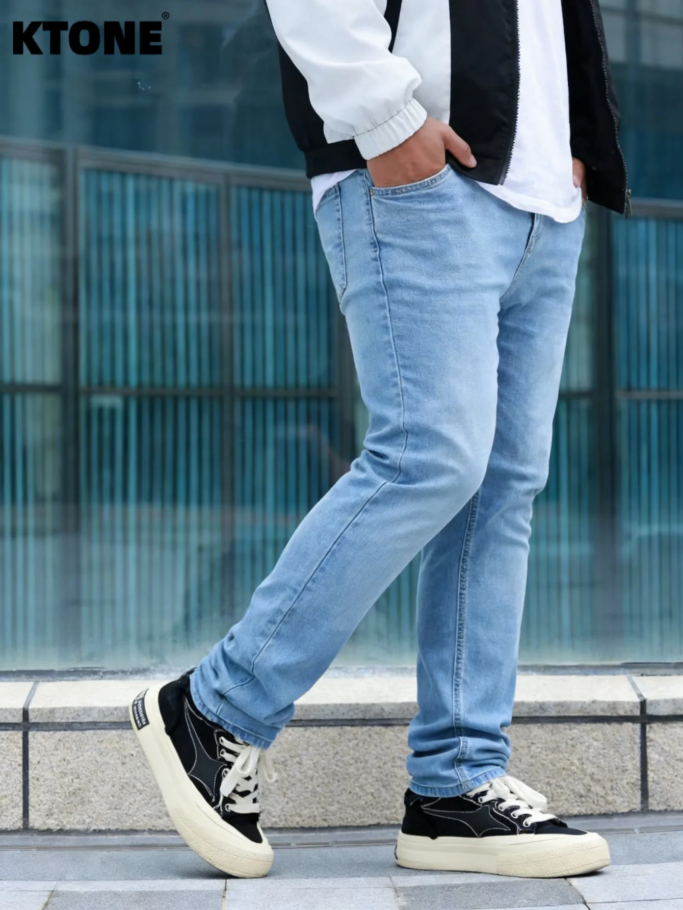 

Unisex Jeans Men's Blue Slim Vintage Denim Y2K Drip Original No accessories or belts included