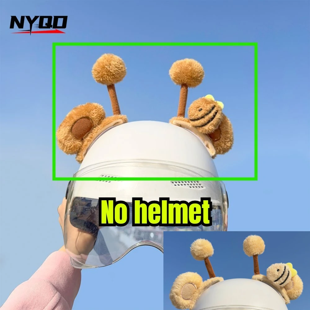 

Motorcycle Helmet Cat Ears Accessories Quick Release Velcro Bee Ears Plush Universal