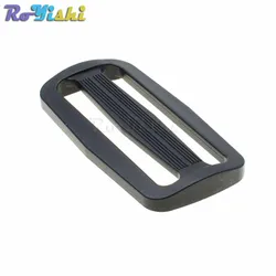 10 pz/pacco 60mm Nastri e Fettucce Curva di Plastica Slider Tri-Glide Regolare Tri-ring Fibbie Cinghie Dello Zaino Nero