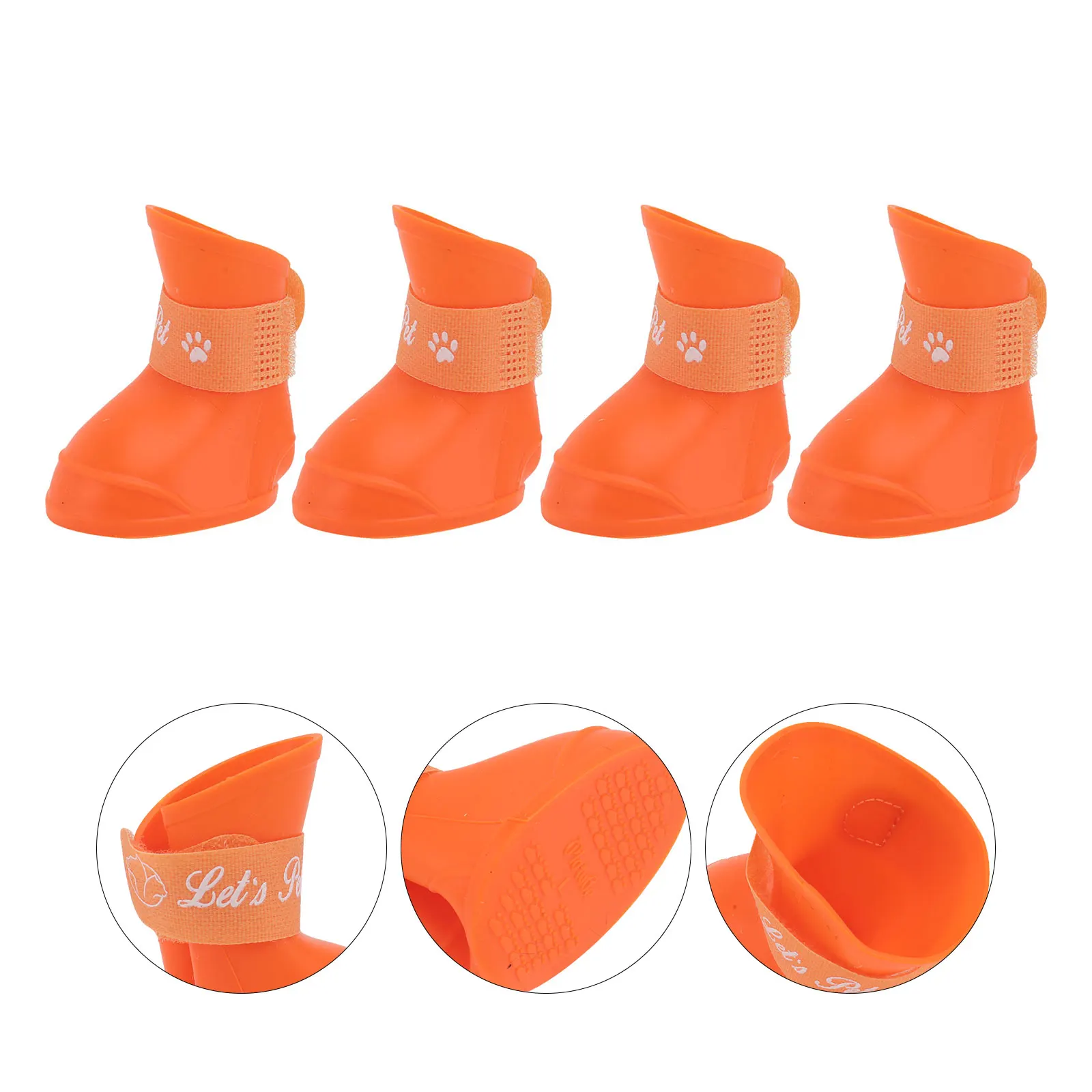 

Pet Rain Shoes Candy Colors Size L Orange PVC Waterproof Flexible Non-Slip Dog Puppy Rain Boots for Wet Floors Deck Beach