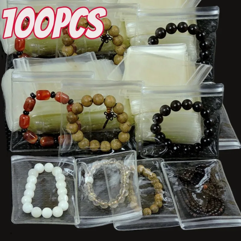 

10/100Pcs Thicken PVC Jewelry Package Bags Women Girl Transparent Anti-Oxidation Organizer Simple Storage Self Sealing Pouches