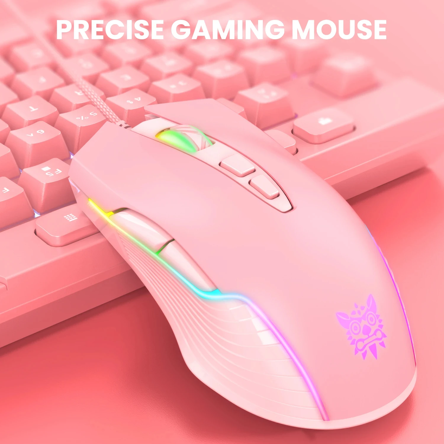 

Wired Macro Programmable Game E-sport Mouse Ergonomic Optical RGB Light Girl Gamer Mice For Computer Laptop Desktop Female Gift