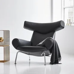 Nordic Single Sofa Chair Genuine Leather Sectional Recliner Art Creative Designer Luxury Home Furniture Living Room Sofa Muebles