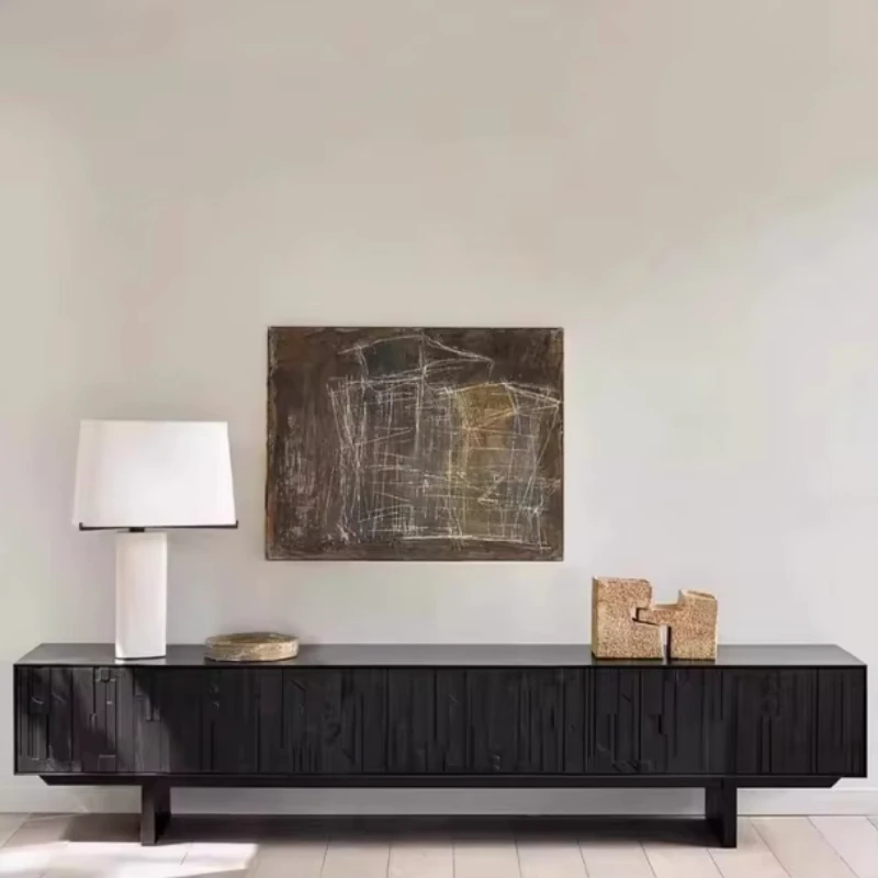TV cabinet, French rural retro design solid MDF, imitation old craft home furniture art