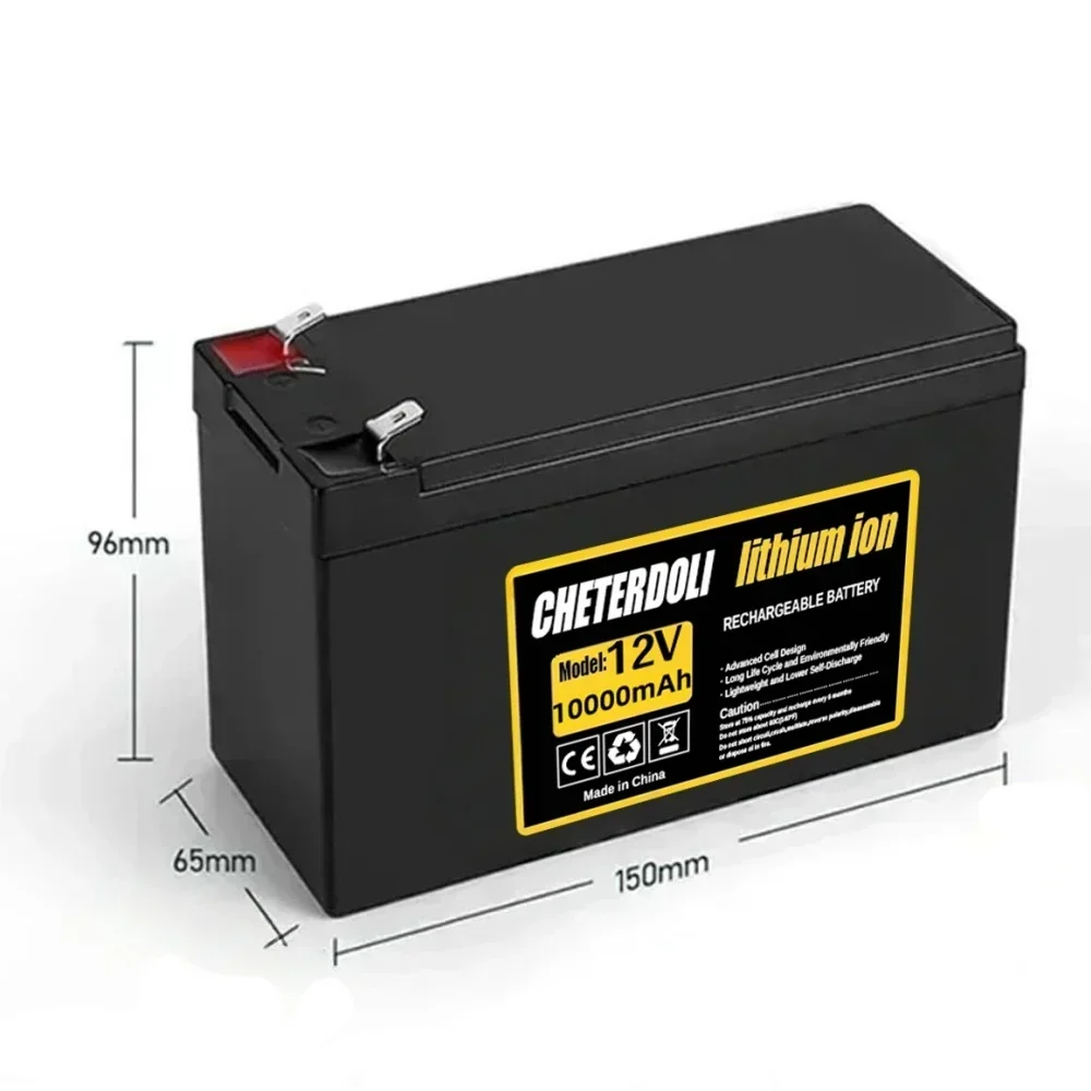 12V 10Ah Multi-Capacity Battery – Ready To Use Rechargeable High Current with BMS & 3A Charger for Sprayer & Solar Power System