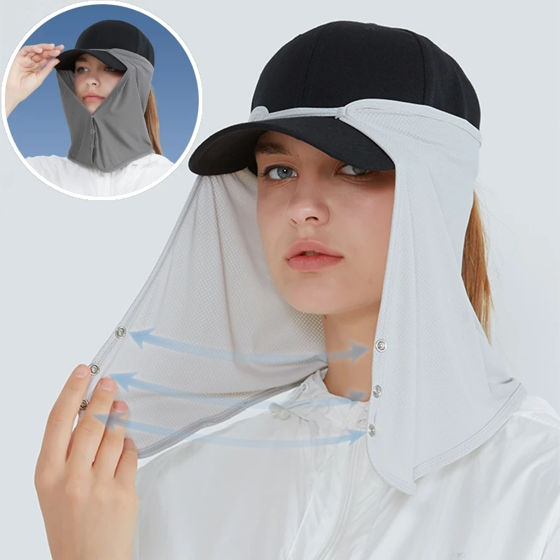 Outdoor Neck Protection Sun Cap Fishing Cycling Climbing Men Removable Face Shield Safari Hat Women Quick Drying Sunshade Hat