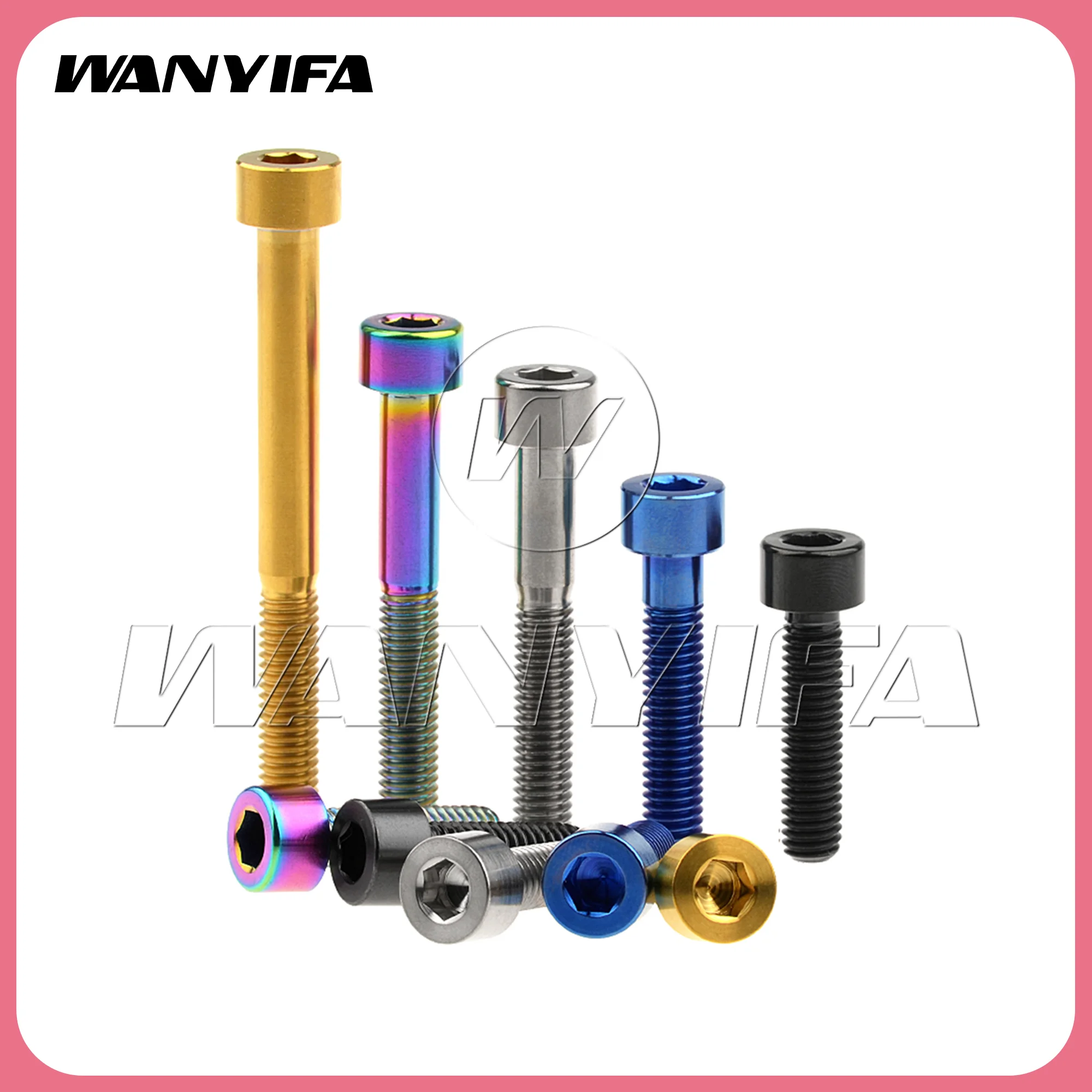 Wanyifa 10 pièces boulon en titane M5/M6x10 12 15 16 18 20 23 25 30 35 40 45 50 55 60 65mm DIN912 tête hexagonale pour pièces de VTT