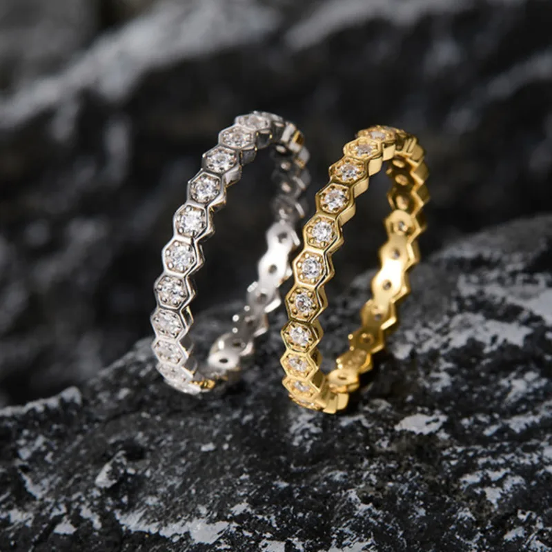 

s925 sterling silver couple rings with moissanite stone thin band promise rings for men women fashion minimalist daily jewelry