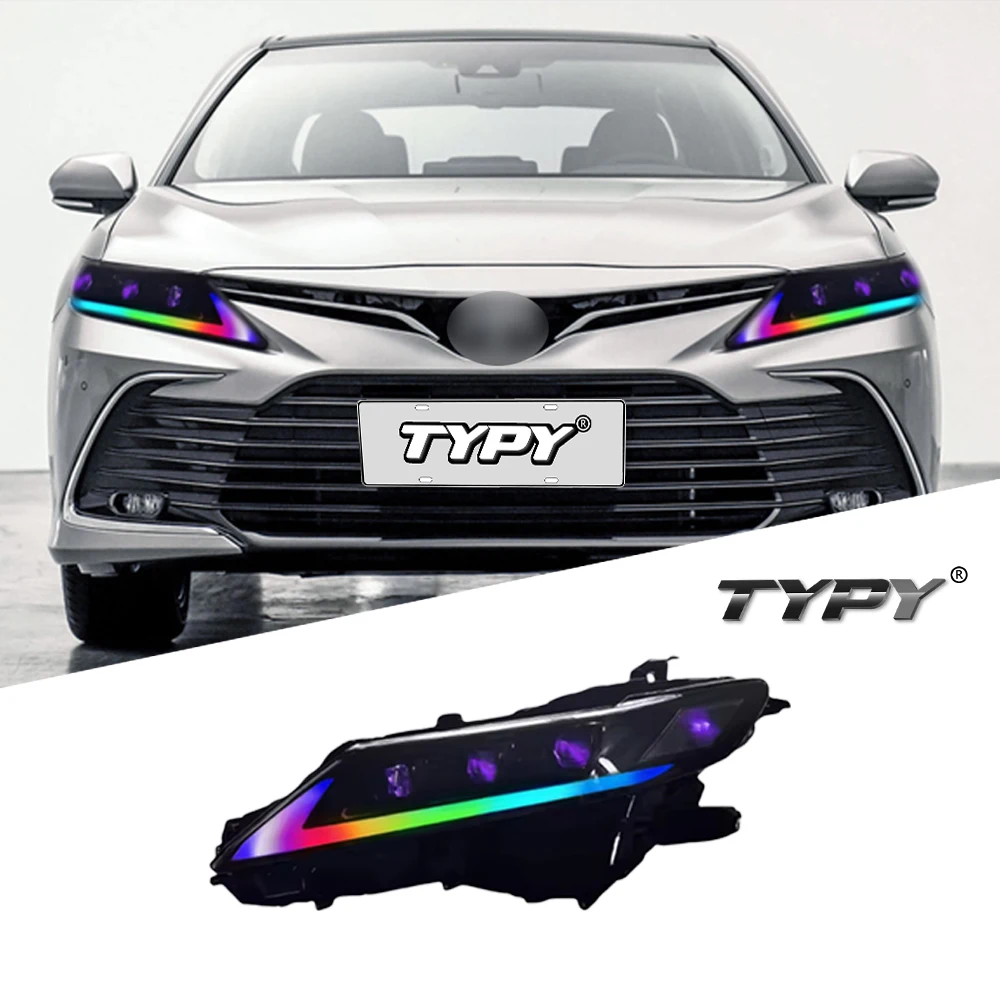 

TYPY New LED Headlight Upgrade Modified Full Head Lamp For Toyota Camry RGB 2018-2023 Turn Signals Daytime Running Lights