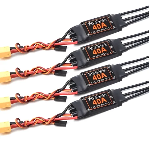 4pcs NEW 40A T plug XT60 ESC 2-4S 5V/3A Brushless ESC Electronic Speed Controller For F450 S500 ZD550 RC Helicopter Quadcopter